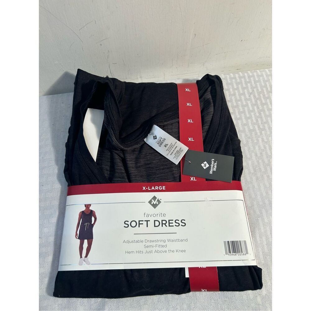 Members Mark Sam's Club soft dress xl black gray new rn#83814
